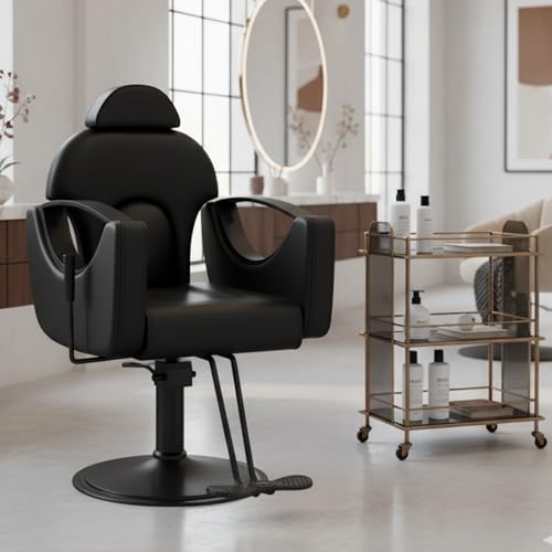 Professional Hydraulic Barber Chair with Reclining Back