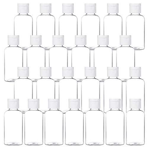 25-Pack 1.7oz Travel Bottles with Flip Cap | Clear Squeezable Refillable