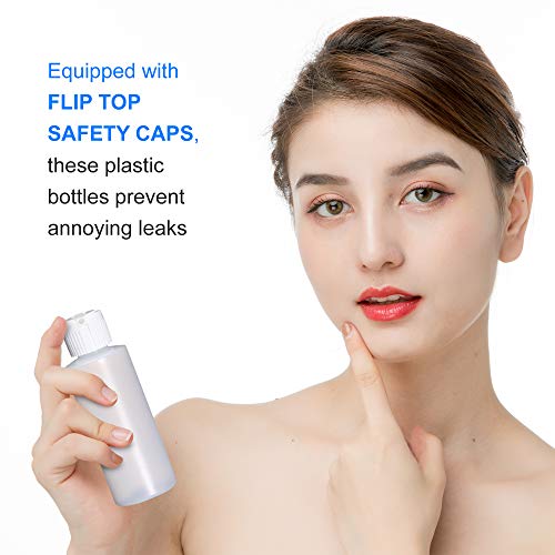 4 Oz Plastic Squeeze Bottles with Flip Top Spout (Pack of 6)
