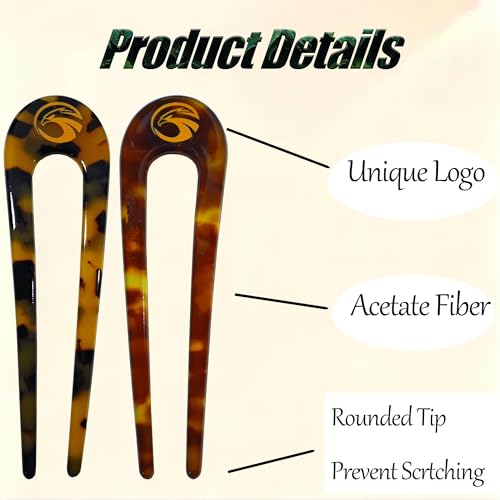 2 PCS Prestige French Hair Pin for Women, Acetate Twist Updos