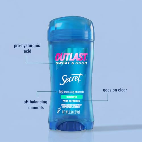 72-Hour Antiperspirant Deodorant Gel for Women - Unscented, Clear