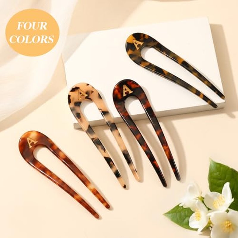 4PCS French Hair Pins 4.33" Curved Serrated Anti-Slip Updos