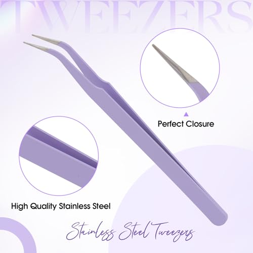 Eyelash Extension Tweezers - Purple Hand-Calibrated Lash Applicator Tool