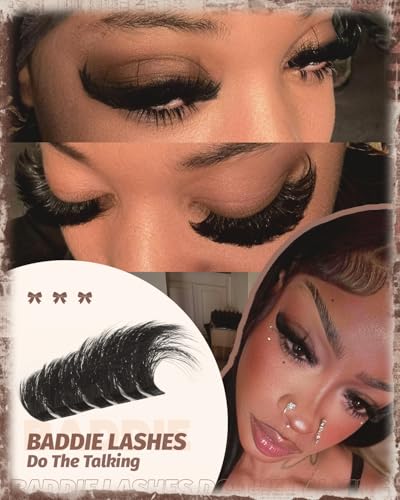 260D Fluffy Lash Clusters 12-24mm D Curl Faux Mink