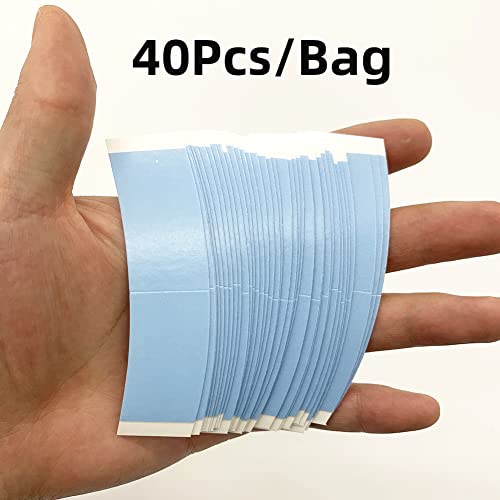 Eumos 40pcs Double Sided Wig Tape Waterproof Lace Front Tape for Wigs Adhesive Tape Strong Hold Clear Wig Tape for Lace Wigs Toupee Hairpiece