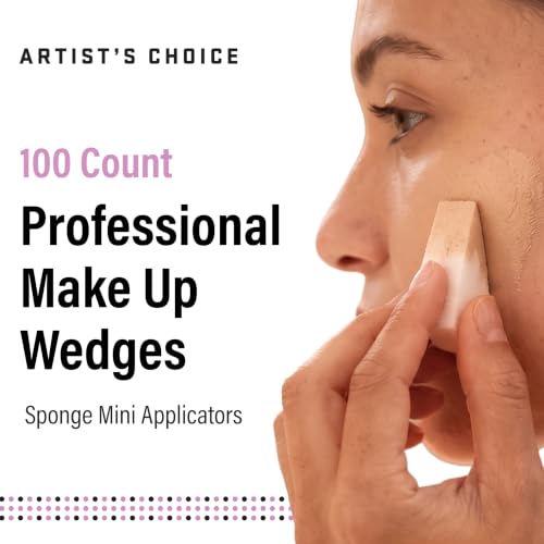 Artist's Choice Makeup Wedges, 100 Pack Triangle Sponges