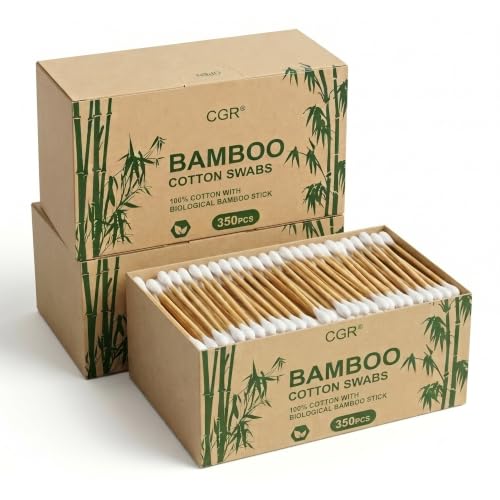 Eco-Friendly Bamboo Cotton Swabs - 1050 Count, Double Tipped