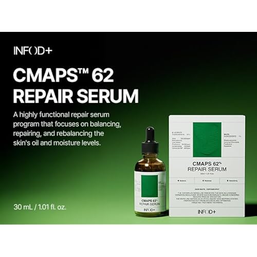 INFODPLUS CMAPS 62 Repair Serum ? Aloe Vera & Adenosine | Soothing, Redness Relief, Anti-Wrinkle Repair Serum for Sensitive Skin