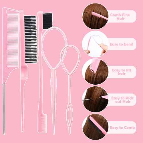 2200 Pcs Clear Hair Ties, Hair Loop Styling Tool Set with Hair Tie Cutter, Elastic Hair Accessories for Toddler Baby Girl Women