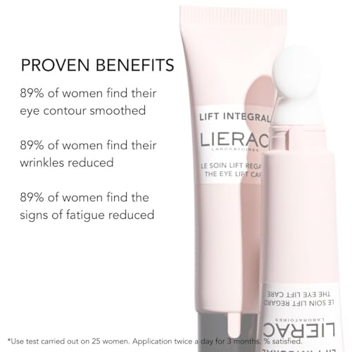 Lierac Lift Integral Under Eye Cream for Dark Circles - Firming Solution with Hyaluronic Acid, Collagen, Elastin, Tightens & Smoothes Wrinkles, Eye Cream for Wrinkles & Sensitive Skin - 15ml