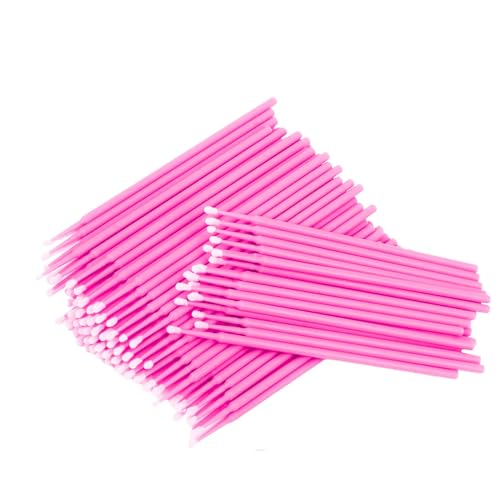 LA MIERE 400Pcs Microbrush Applicators Fine 2.0mm Pink Bendable Disposable Micro Brushes