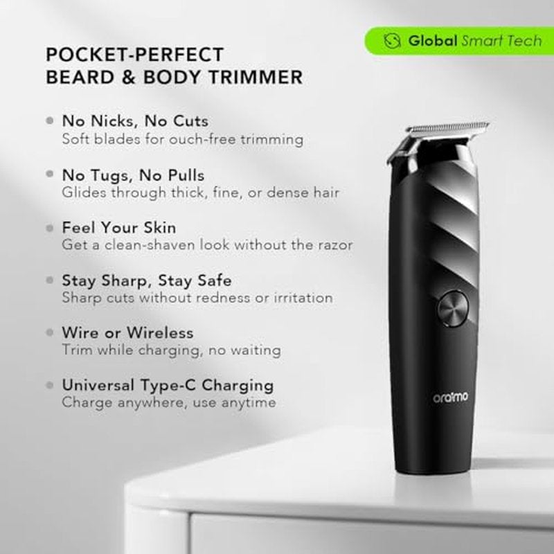 Oraimo Beard Trimmer - 7000 RPM Electric Razor Cordless
