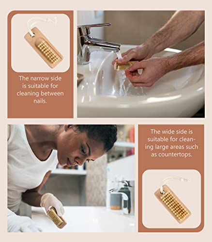2-Pack Wooden Nail Brush Set for Fingernail Cleaning - Beechwood