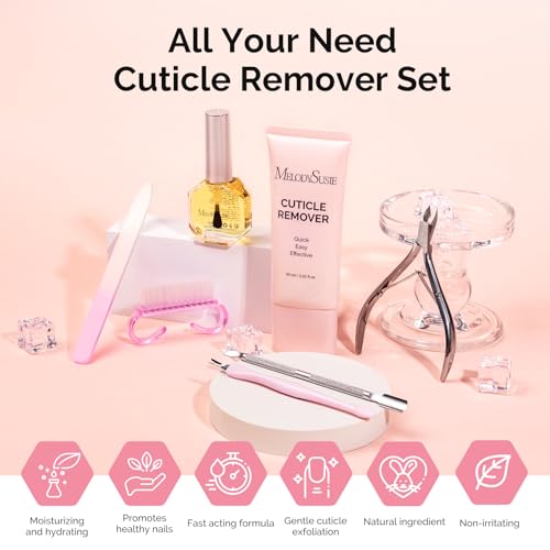 MelodySusie 7-in-1 Cuticle Remover Kit with Cream & Oil