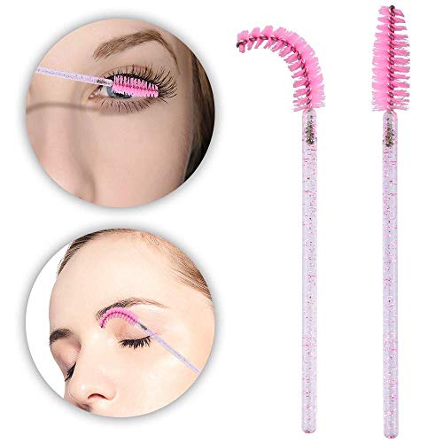 G2PLUS Pink Disposable Eyelash Brushes 300 Pack for Mascara & Brows
