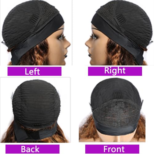 Ombre Headband Wig Human Hair #4/27 Highlight Body Wave Headband Wig Glueless None Lace Front Wig Brazilian Virgin Human Hair Wigs for Black Women Wear andGo Wig 180% Density 16 inch