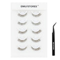 Brown Pre-Glued Self-Adhesive Eyelashes - 5 Pairs Reusable