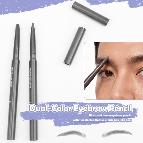 Men's Eyebrow Grooming Kit - 12 Stencils & 6 Tools