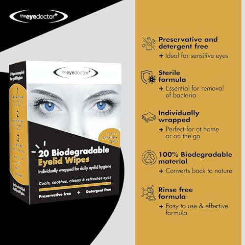 The Eye Doctor Biodegradable Eyelid Wipes - 80 Count