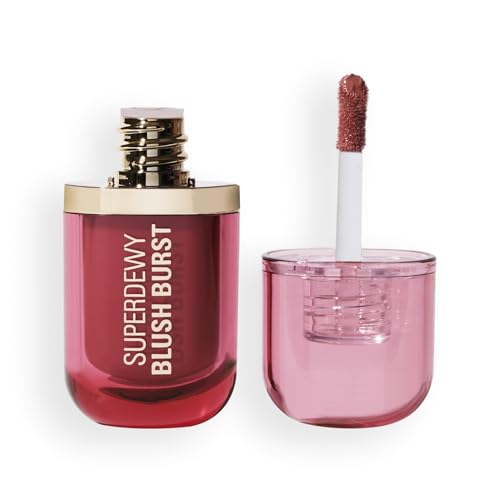 Revolution Beauty London, Superdewy Liquid Blush Burst, Buildable Color for Cheek, Serum Formula with Peptides & Hyaluronic Acid, Vegan & Cruelty-Free, Rose All Day Dusty Pink, 0.14 oz