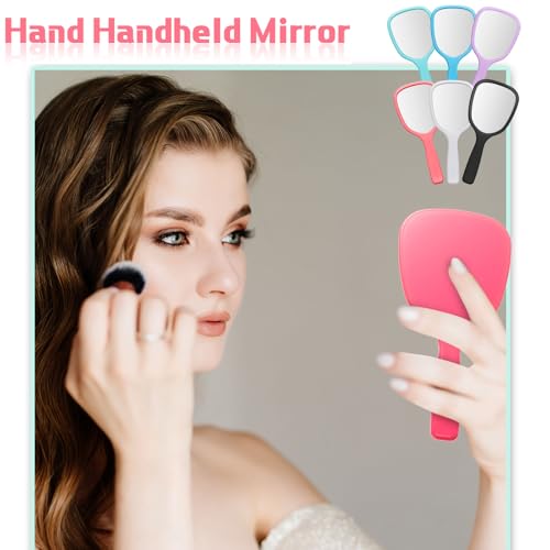 50 Pcs Handheld Mirror Bulk Set - Plastic Hand Mirrors 3.15" x 7.09", 6 Colors