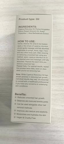 Cyperus Rotundus Oil for Hair Removal 60ml x2 with Sweet Almond & Aloe – Pain-Free Body & Face