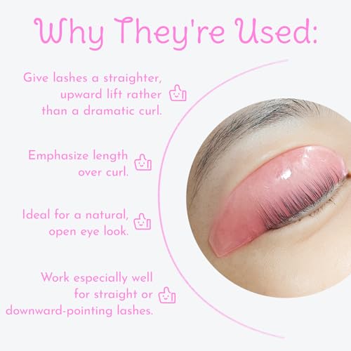 Flat Lash Lift Shields Glueless Ultra Thin Silicone Pads for Perming Lotion No.1, Lash Softening Shields for Easy Korean Eyelash Lift (Rose)