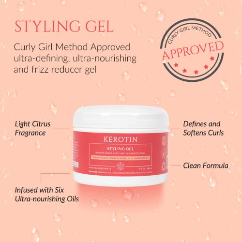 K Kerotin Curly Hair Defining Gel for Frizz Control & Shine