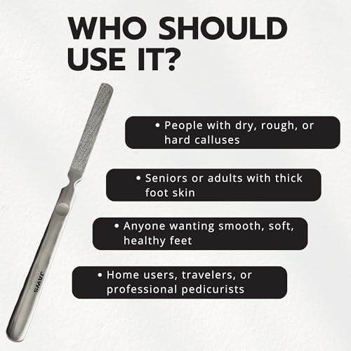 Stainless Steel Callus Remover Tool – Ergonomic Foot File, 2 Pack