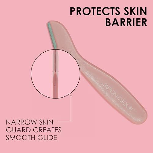 JAPONESQUE Mini Touch Up Razors - Travel Facial Hair Remover Kit for Women, 3 Pieces