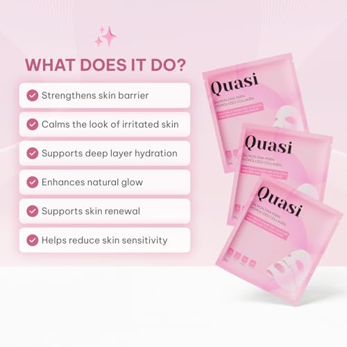Salmon PDRN Bio-Collagen Face Mask - Korean Hydrating Gel Mask (4 Pack)