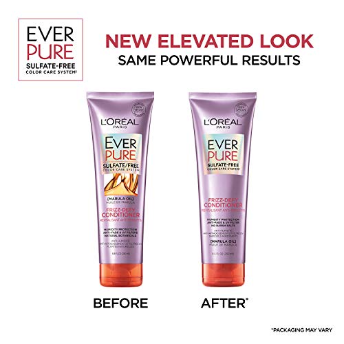 L'Oreal Paris Hair Care EverPure Sulfate Free Frizz Defy Conditioner, with Marula Oil, 2 Count (8.5 Fl; Oz each) (Packaging May Vary)