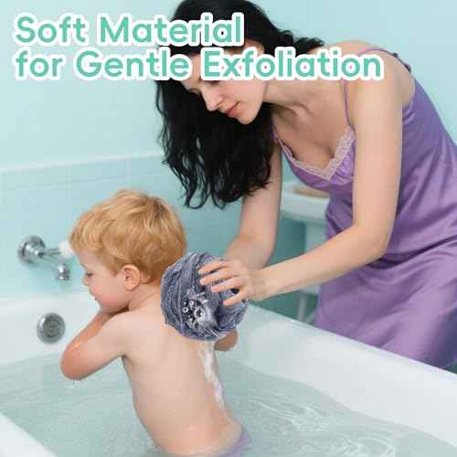 Loofah 4 Pack 75g Extra Large Loofa Set Soft Bath Sponge Thick Body Wash Puffs for Shower Flower