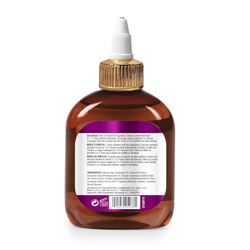 Difeel Pomegranate & Manuka Honey Premium Hair Oil 7.1 oz. - Growth Stimulating, Moisturizing & Strengthening Hair Oil for Dry, Damaged Hair