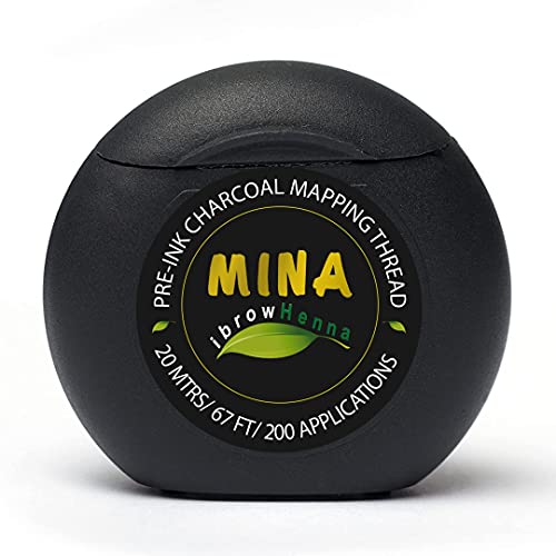 MINA ibrow Pre-Inked Microblading String for Eyebrow Mapping Bamboo Charcoal Thread Mess-Free Measuring Tool for Marking Symmetrical Eyebrows, White, 20M