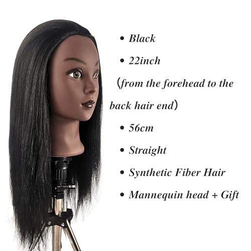 Leticia Mannequin Head for Braiding Practice - 16 Inch Black Hair