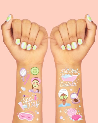 xo, Fetti Girls Spa Party Temporary Tattoos - 62 Iridescent Designs