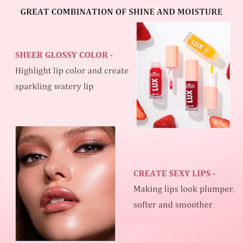 Vivipop Lip Oil Set - 6 Tinted Colors Plumping Hydrating