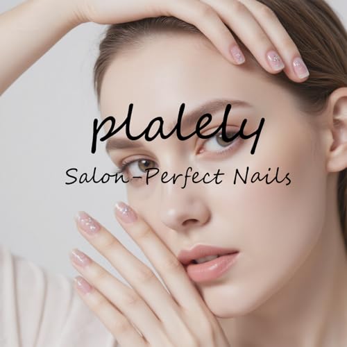 Press-On Nails Short Square Almond 24Pcs – Easy Sticky Tabs & File Included