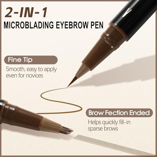 Boobeen 3-Pack Waterproof Eyebrow Pen & Eyeliner Dark Brown