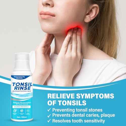 Tonsil Stone Remover, Natural Ingredients Mouthwash or Oral Rinse Liquid to Help Soothe Tonsils, Effectively Soothe Dry Mouth & Freshens Breath Tonsil Stone Mouthwash-Mint