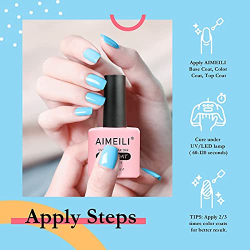 AIMEILI No Wipe Top Coat, Base Coat, Nail Primer, and No Wipe Matte Top Coat Set