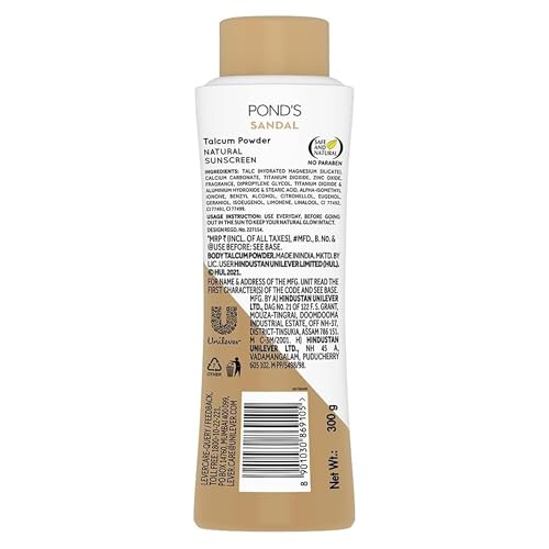 Pond's Sandal Talc Powder 300g - Sandalwood Fragrance