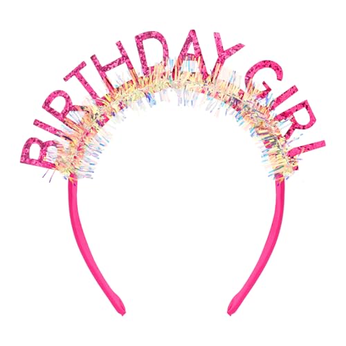 Birthday Girl Glitter Tiara Headband with Laser Strips