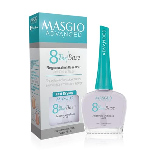 MASGLO 8-in-1 Nail Regenerator Base Coat, Strengthening & Anti-Aging Treatment