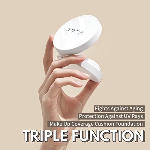 BLANC DOUX Oligo Hyaluronic Acid Healthy Cream Cushion (01 Ivory), Sleek, Portable, and Functional Makeup to Protect and Keep Your Skin Moisturized