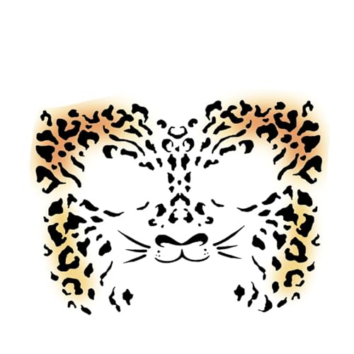 5 Sheets Metallic Gold Leopard Face Temporary Tattoos