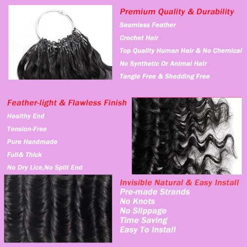18 Inch Deep Wave Crochet Hair Extensions for Black Women