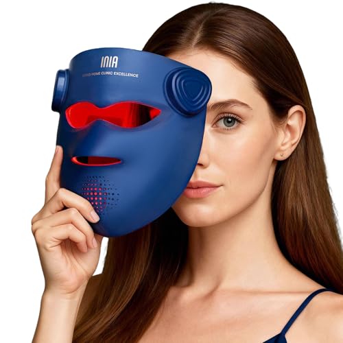 INIA GLOW 4D Red Light Therapy Mask - 320 LEDs, Dual NIR, Cooling