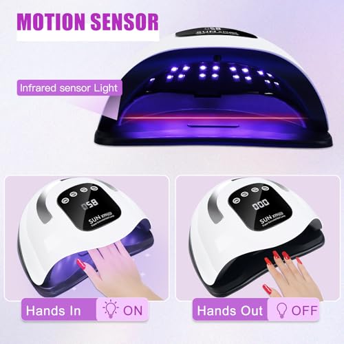 Wisdompark 320W UV LED Nail Lamp - Professional Gel Polish Dryer (72 LEDs)